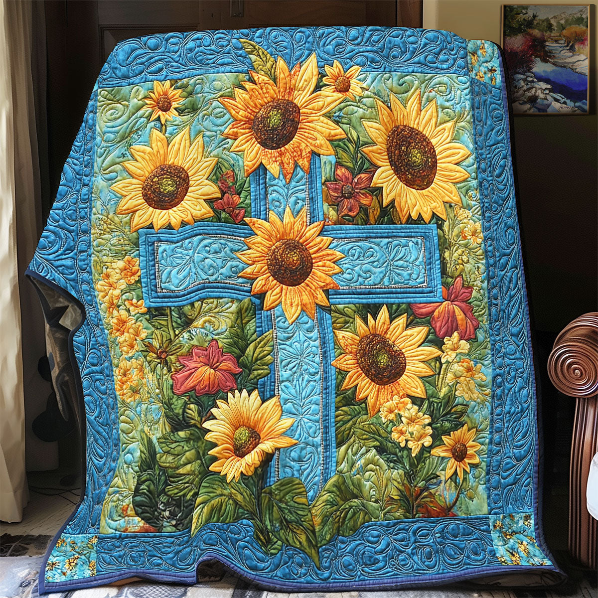 Cross Sunflower WX1601025CL Quilt