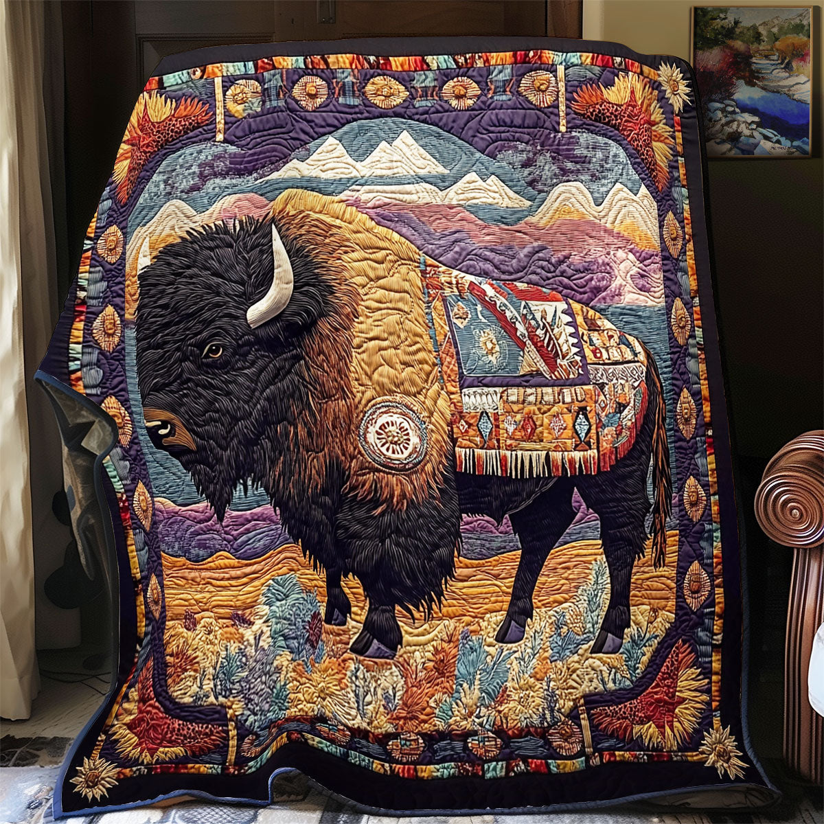 Bison Native American WX2201026CL Quilt