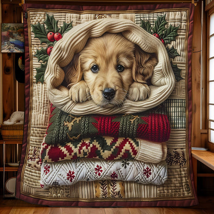 Adorable Golden Retriever WX0201001CL Quilt