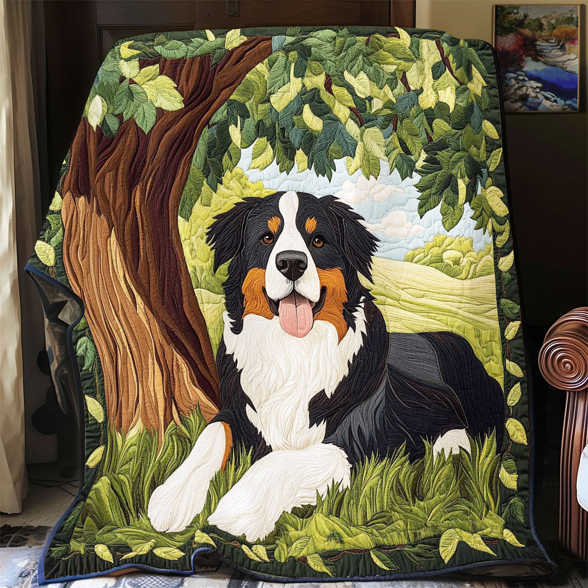 Happy Border Collie WX1701058CL Quilt