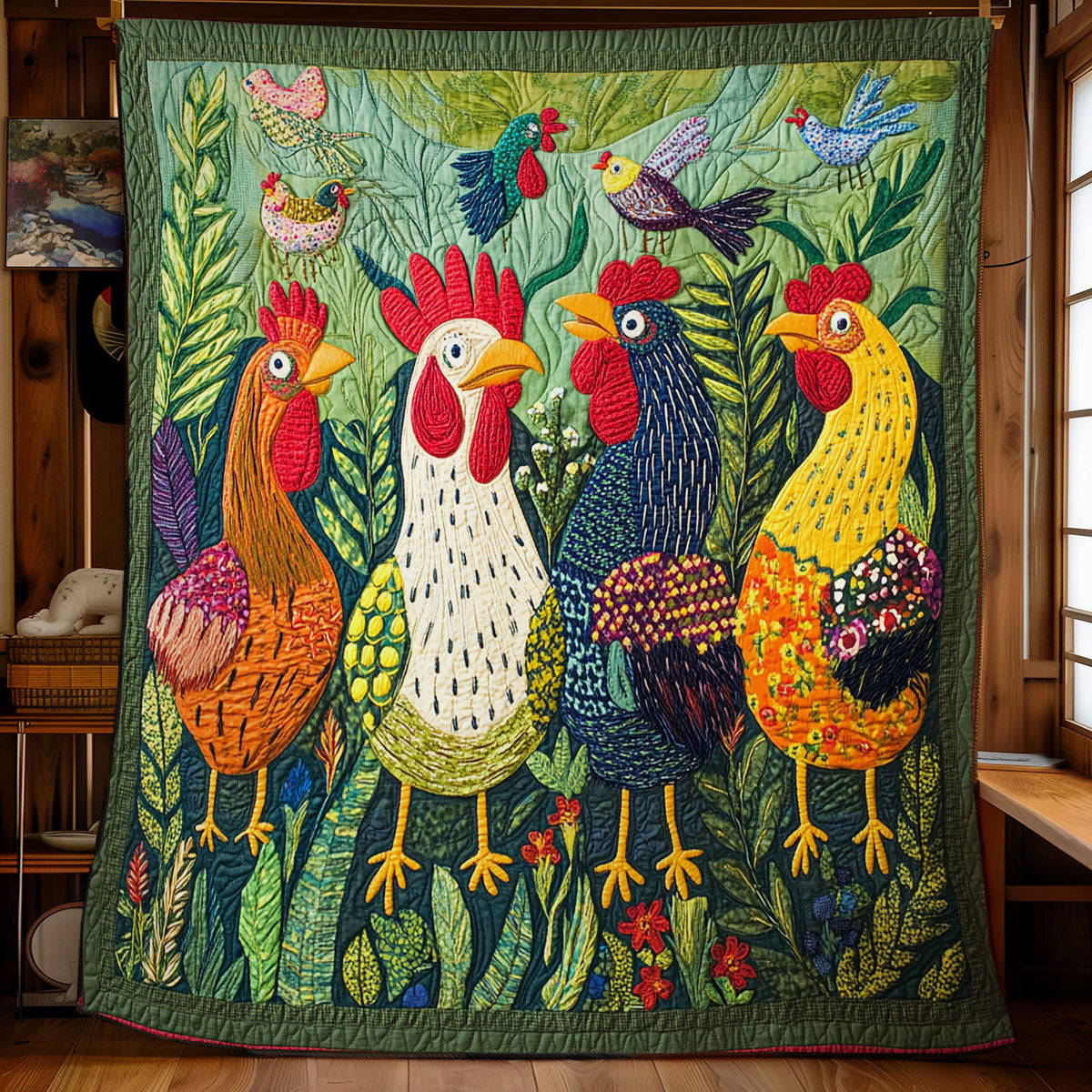 Vibrant Chicken WX0201039CL Quilt