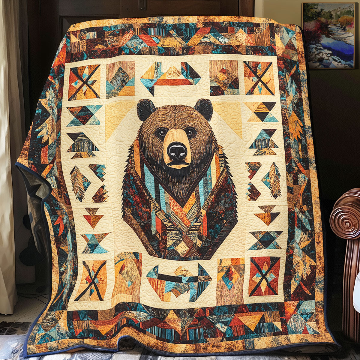 Bear Native American WX1701007CL Quilt