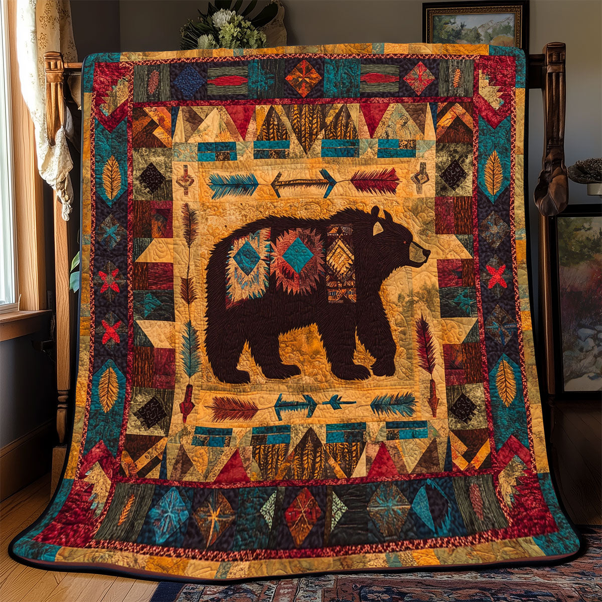 Bear Native American WX1701008CL Quilt