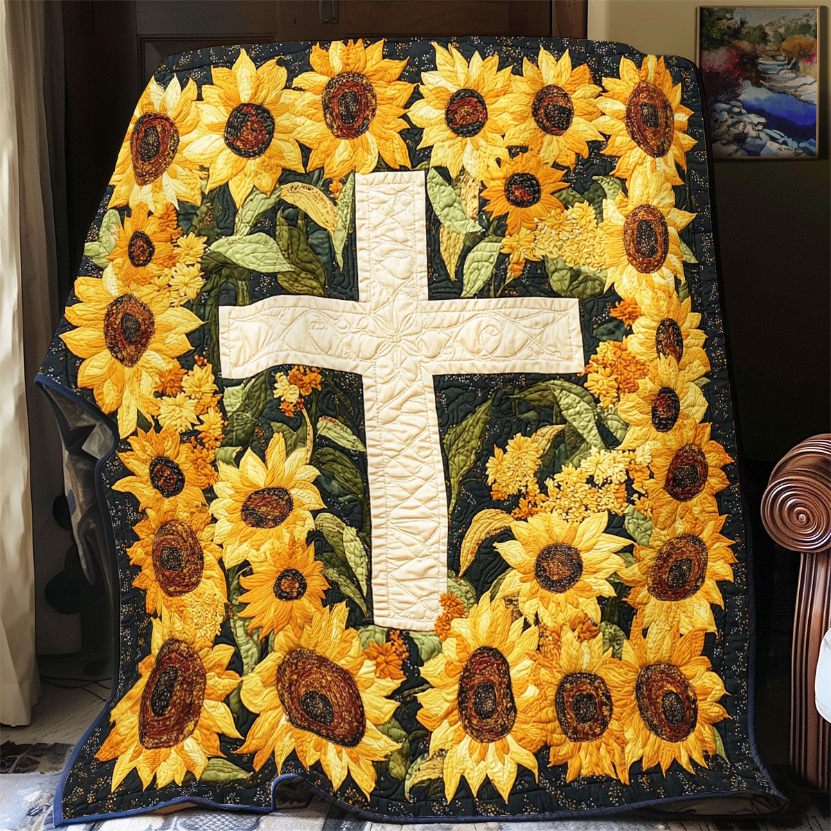 Sunflower Cross WX1001046CL Quilt