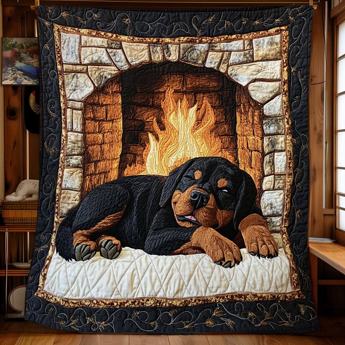 Sleepy Rottweiler WX0601054CL Quilt