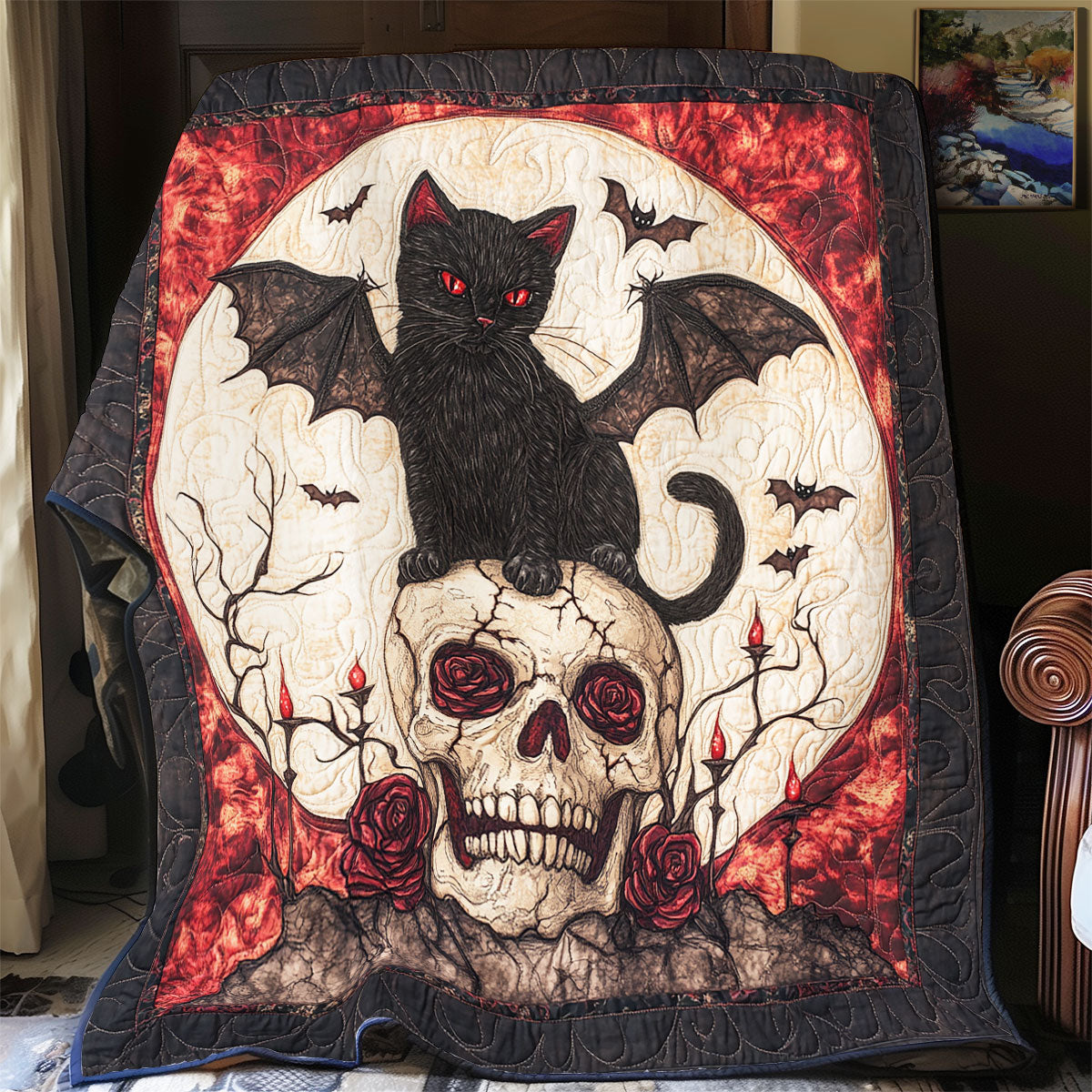 Skull Cat WX2201043CL Quilt