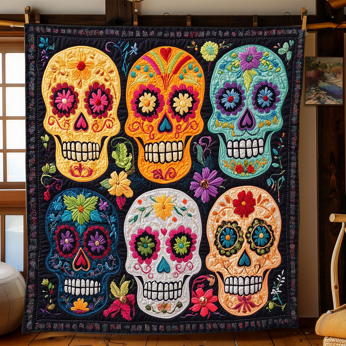 Sugar Skull WJ1303027CL Quilt