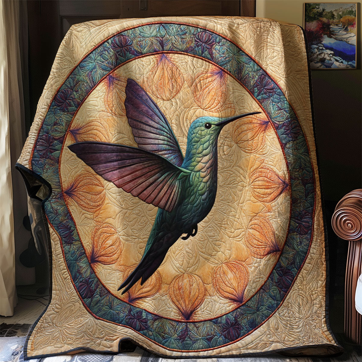 Mandala Hummingbird WJ0801013CL Quilt