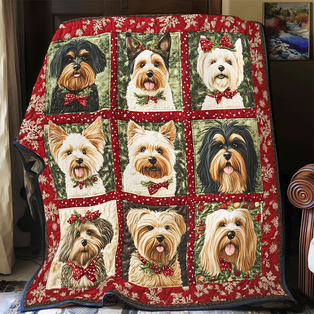 Cute Yorkshire Terrier WX1601027CL Quilt