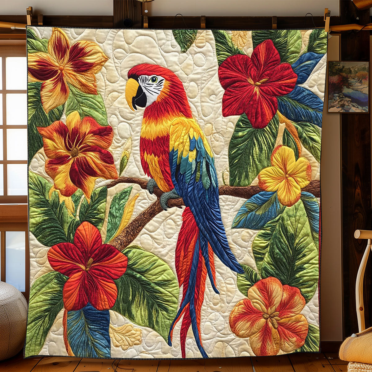 Scarlet Macaw Haven WJ2101023CL Quilt