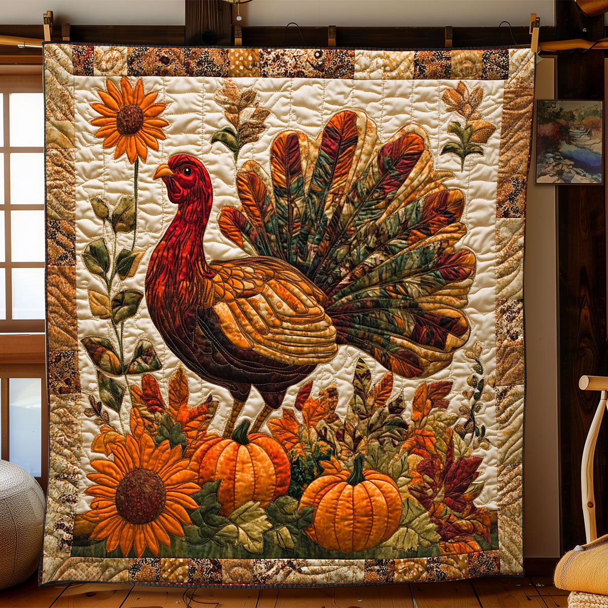 Rustic Turkey Charm WJ0401016CL Quilt