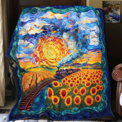 Train Sunflower WX0201038CL Quilt