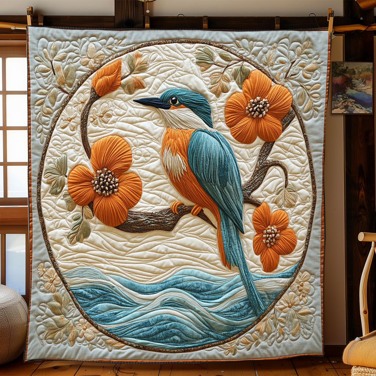 Kingfisher Bird WJ0602015CL Quilt