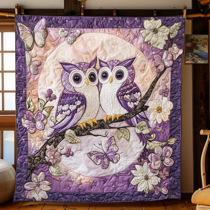 Violet Owl Couple WJ1801024CL Quilt