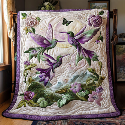 Purple Hummingbird WJ0701016CL Quilt