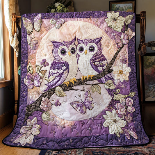 Violet Owl Couple WJ1801024CL Quilt