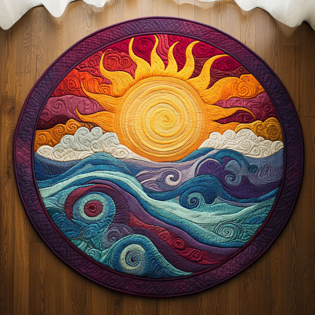 Sun In  Beach WX1403133CL Quilted Round Mat