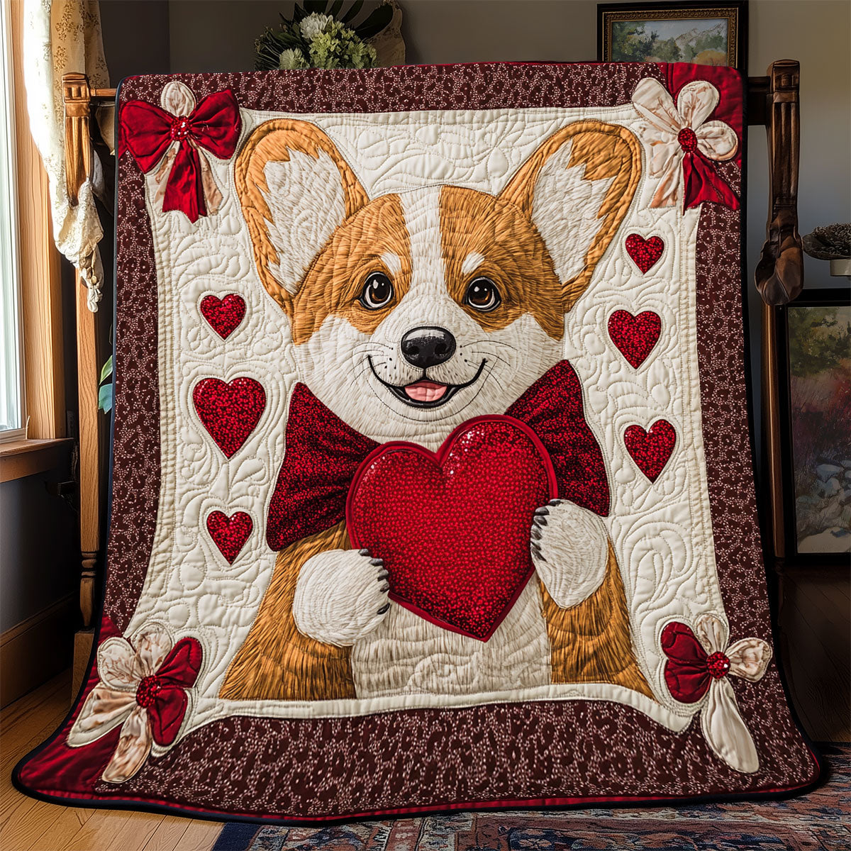 Corgi Valentine WX0701011CL Quilt