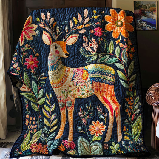 Floral Deer WJ1801012CL Quilt