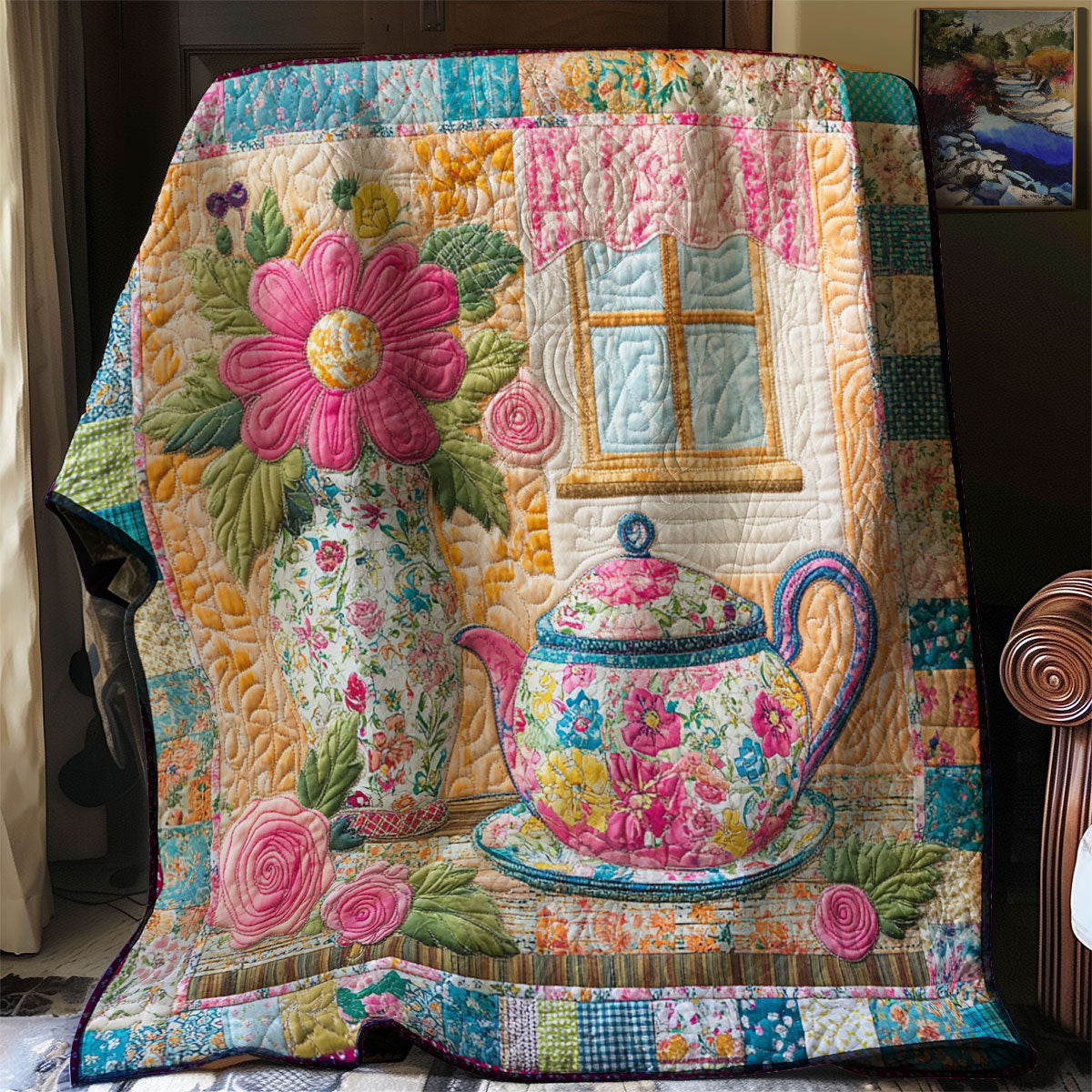 Floral Teapot WJ2101011CL Quilt