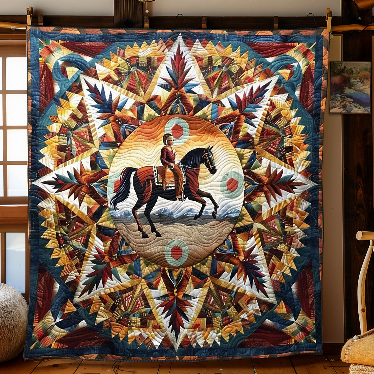 Horse Native American WJ0201005CL Quilt