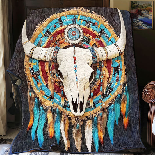 Bull Skull Native American WX0502014CL Quilt