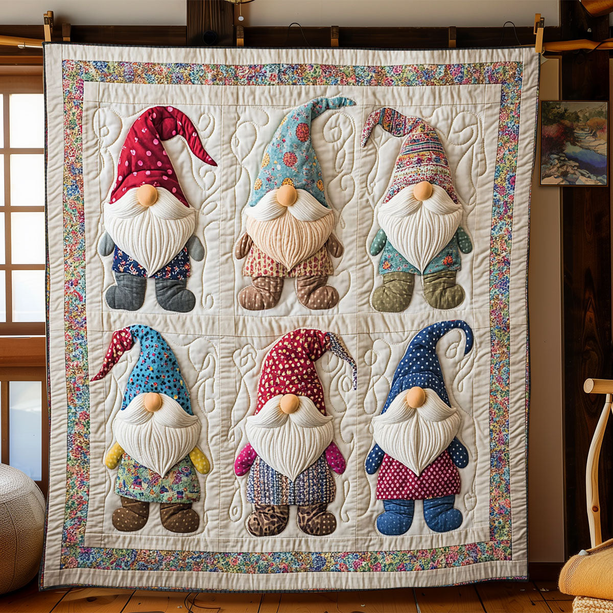 Gnome Gathering WJ2301014CL Quilt