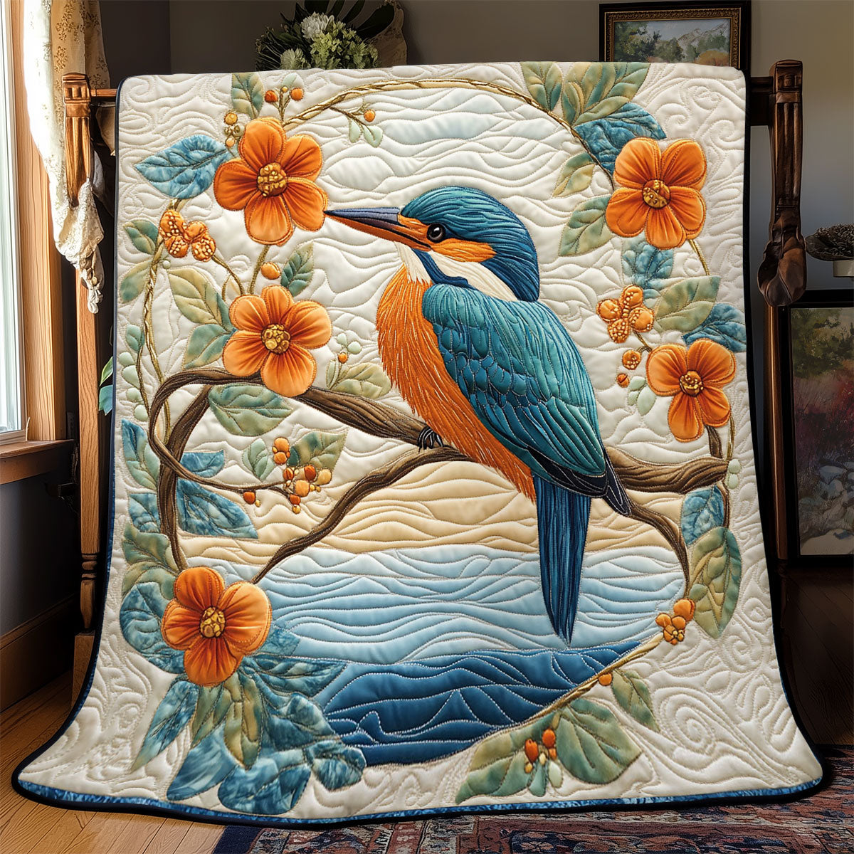 Kingfisher Bird WJ2001015CL Quilt