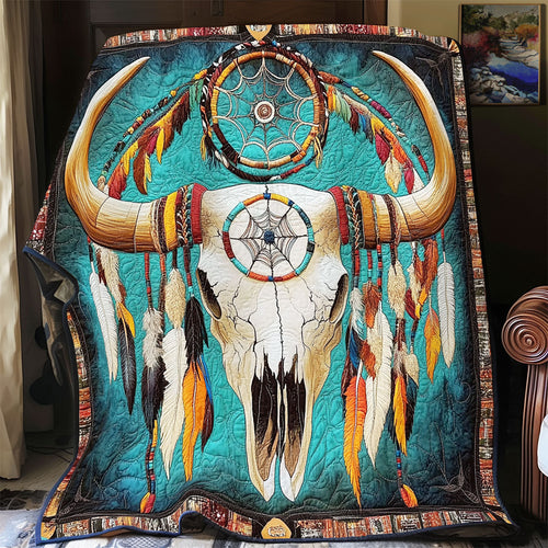 Bull Skull Native American WX0502017CL Quilt