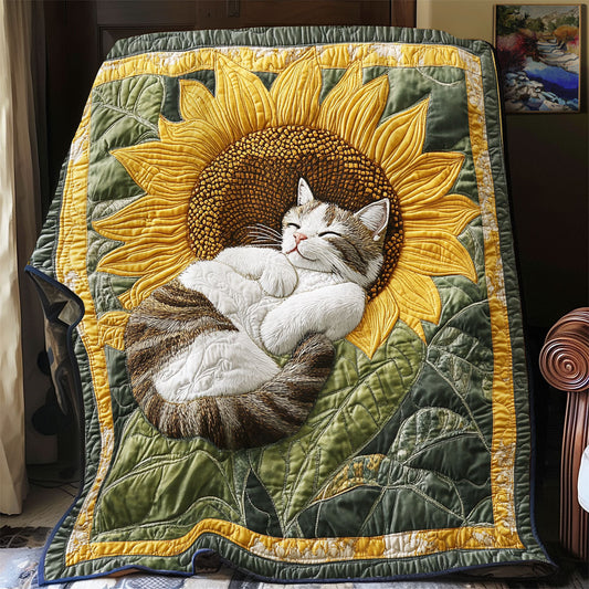 Cat Sunflower WX1601015CL Quilt