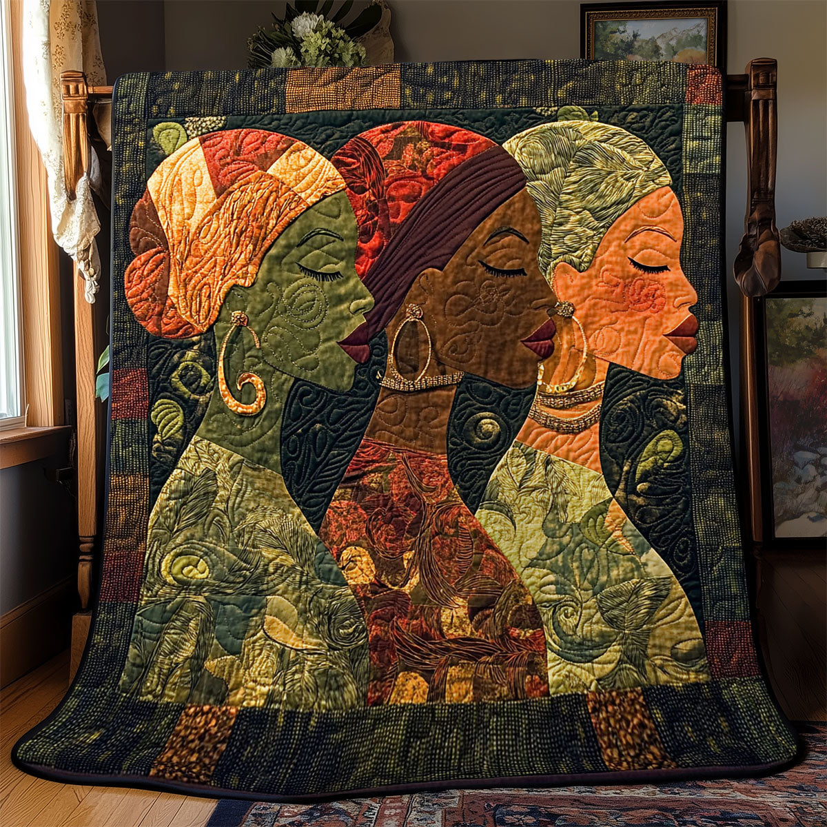 Beautiful Woman Abstract WJ0901004CL Quilt