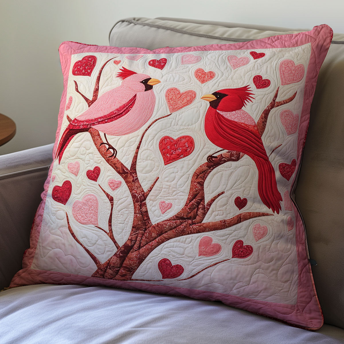 Couple Cardinal WX2401060CL Quilt Pillow Case