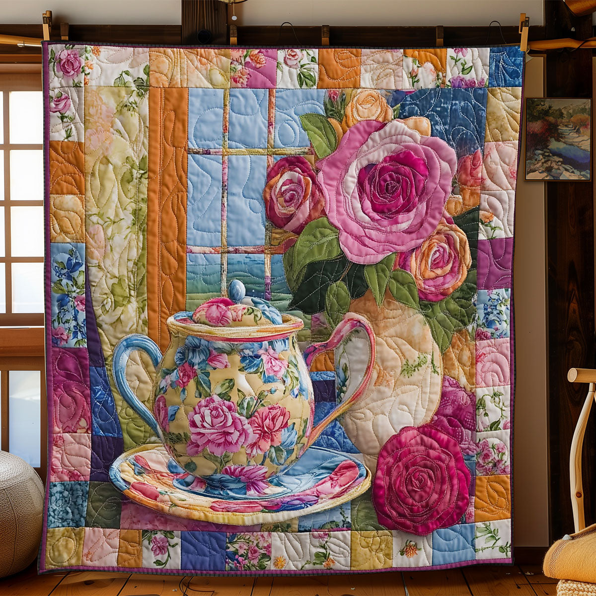 Floral Teapot WJ2201012CL Quilt