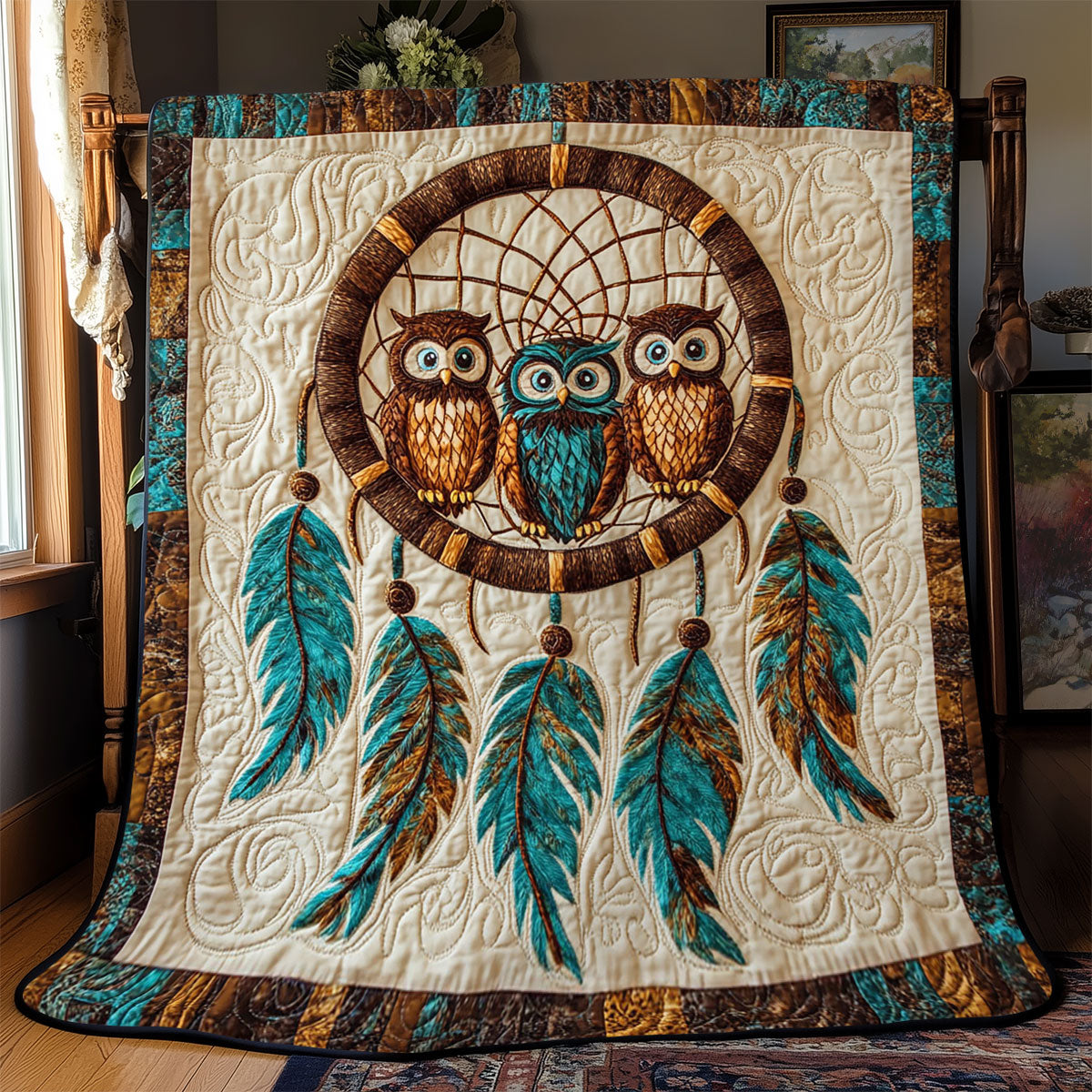 Native Dreamcatcher Owl WJ2001021CL Quilt