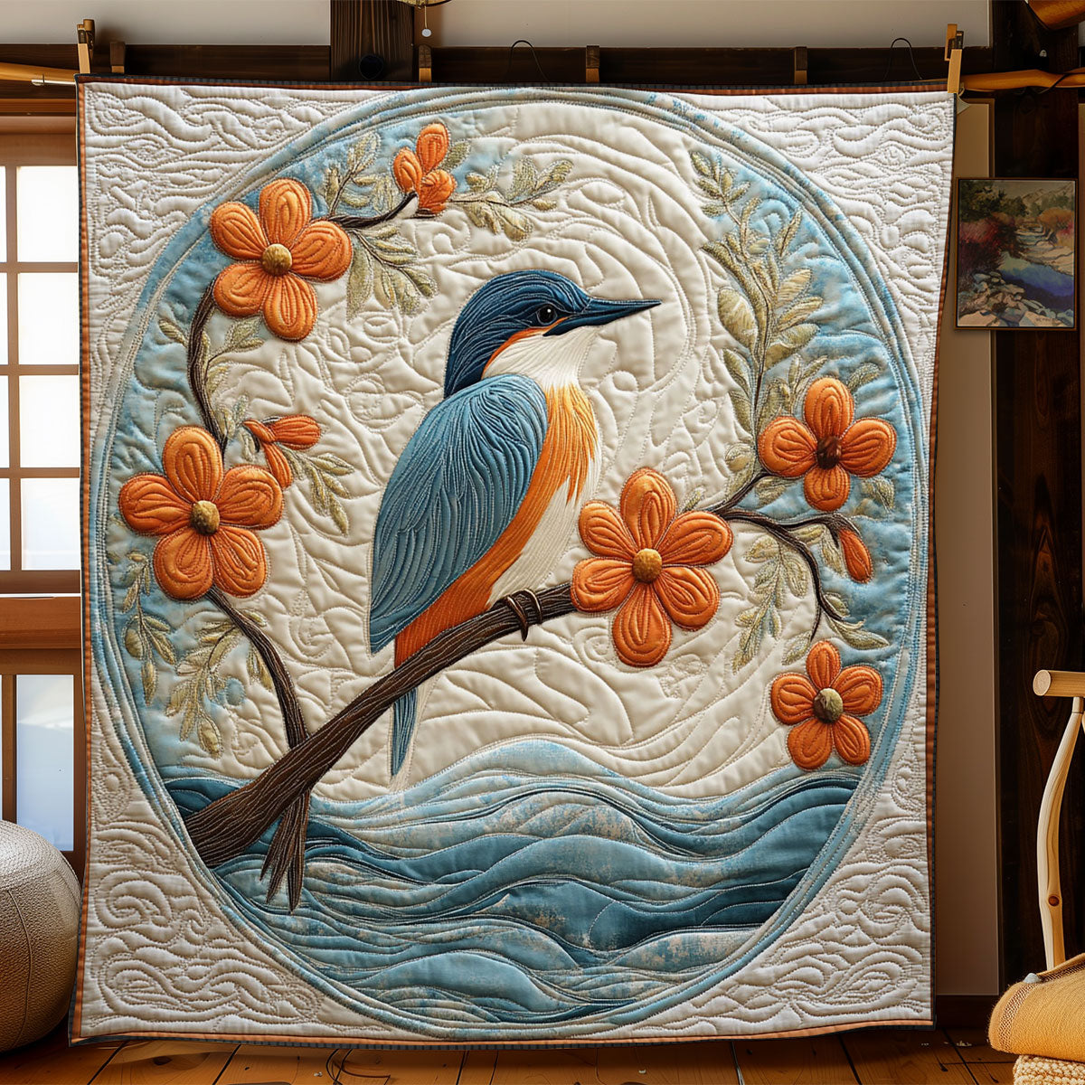 Kingfisher Bird WJ2101016CL Quilt