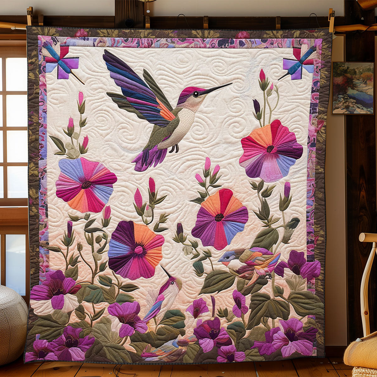 Blooming Hummingbird WJ0701001CL Quilt