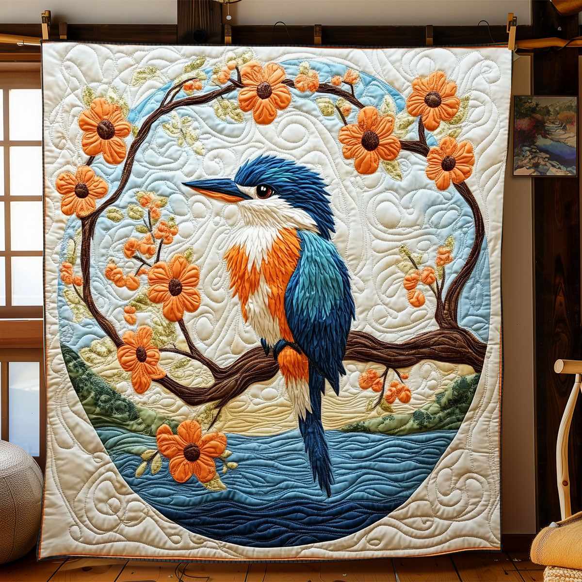 Kingfisher Bird WJ2301018CL Quilt