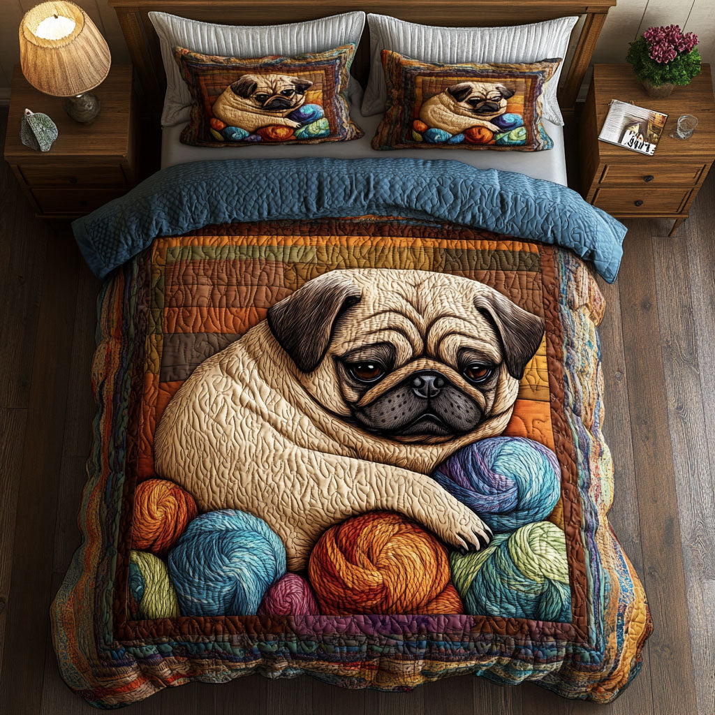 Pug Sleeping WX0801077CL Duvet Cover Set