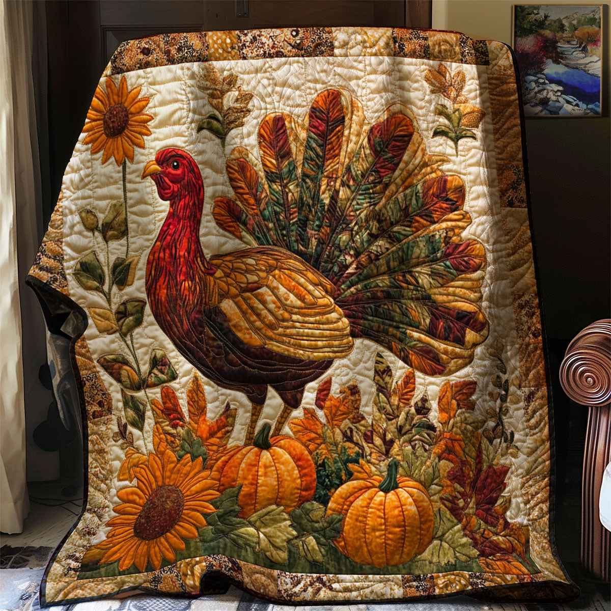 Rustic Turkey Charm WJ0401016CL Quilt