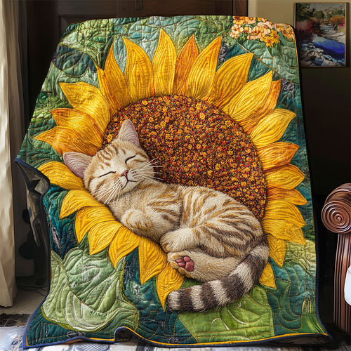 Cat Sunflower WX1601013CL Quilt