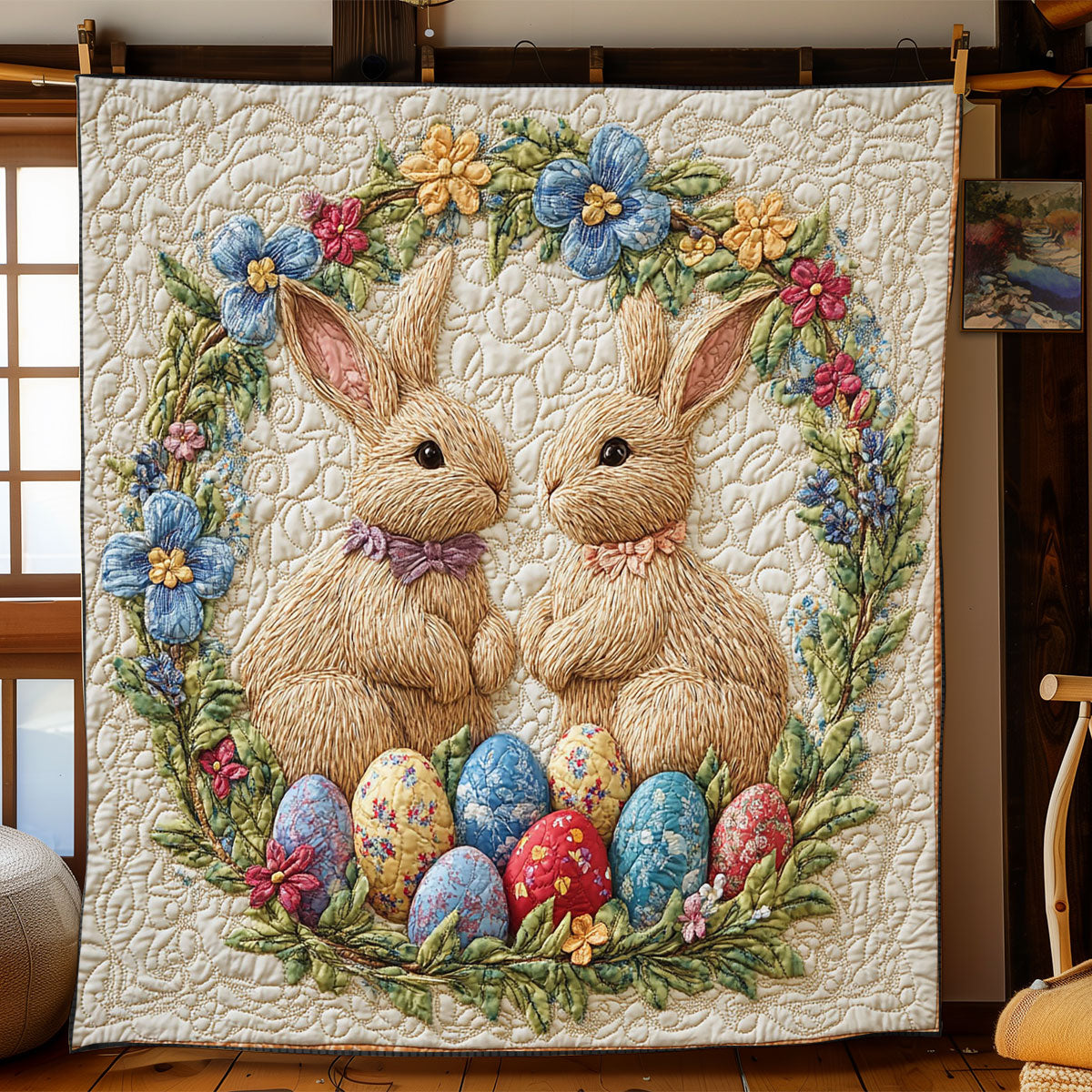 Easter Bunny Garden WJ2101008CL Quilt