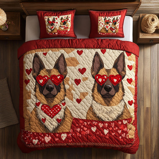 German Shepherd Valentine WX0901075CL Duvet Cover Set