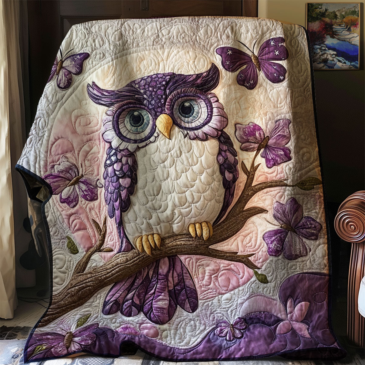 Enchanted Violet Owl WJ1801010CL Quilt