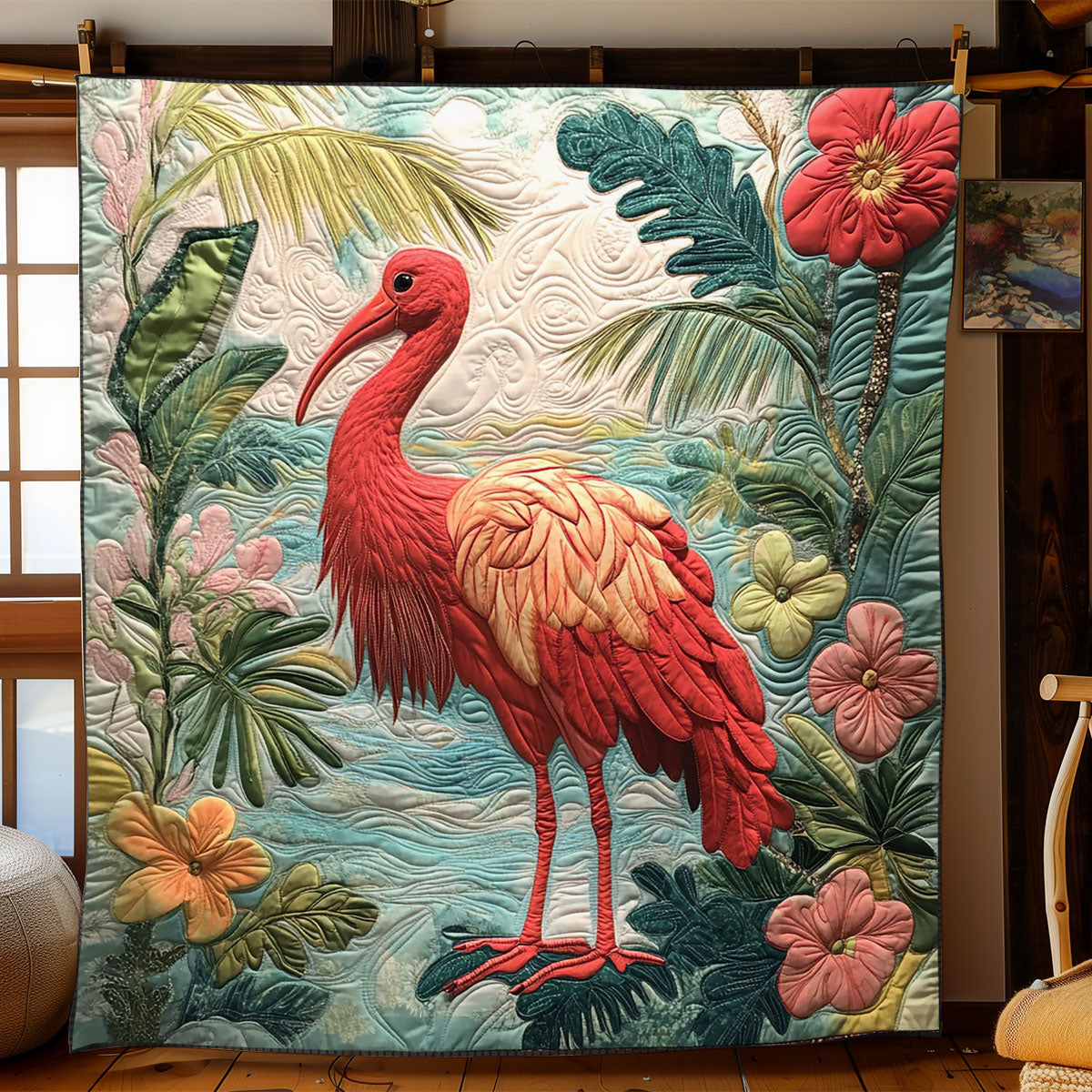 Tropical Scarlet Ibis WJ1902019CL Quilt