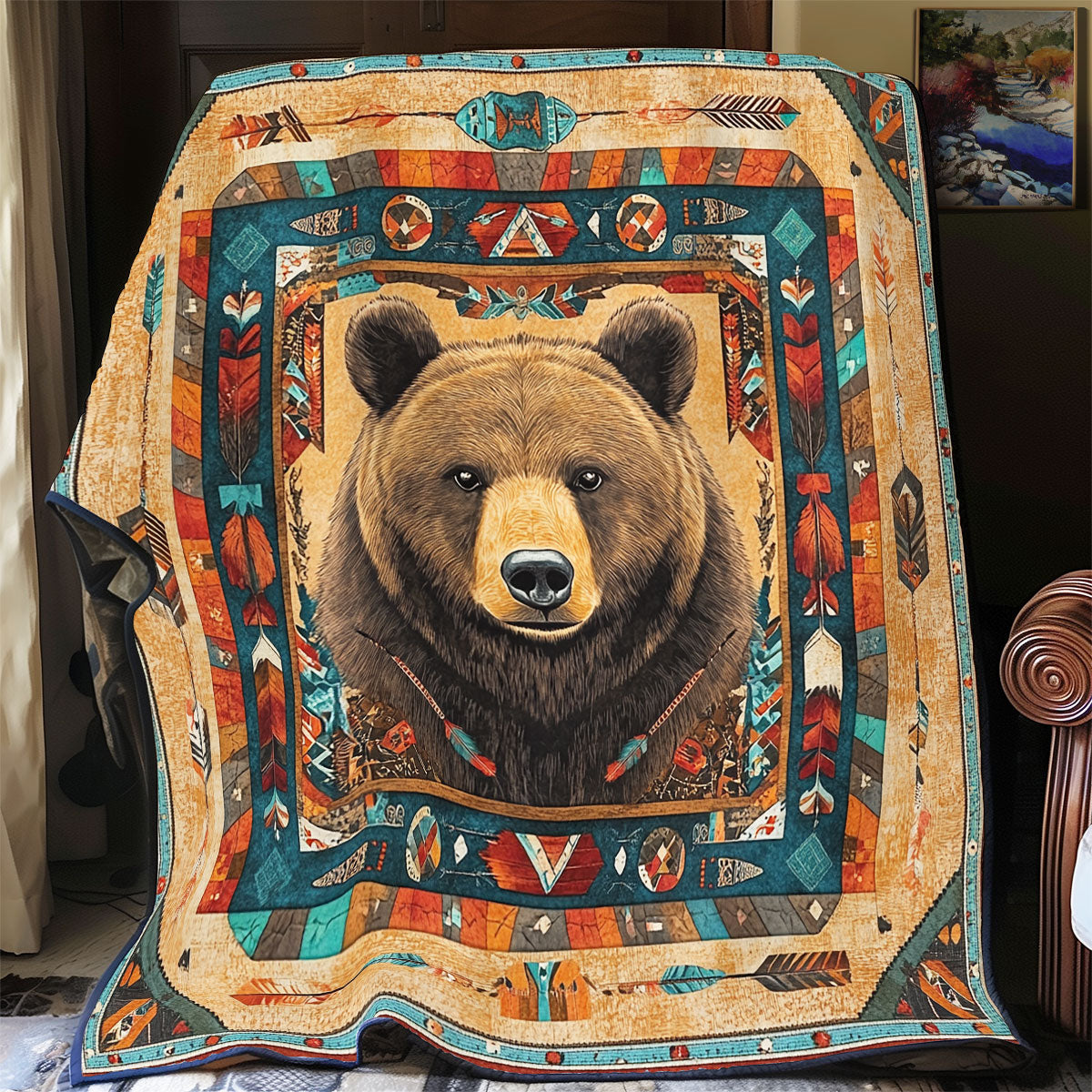 Bear Native American WX1701004CL Quilt