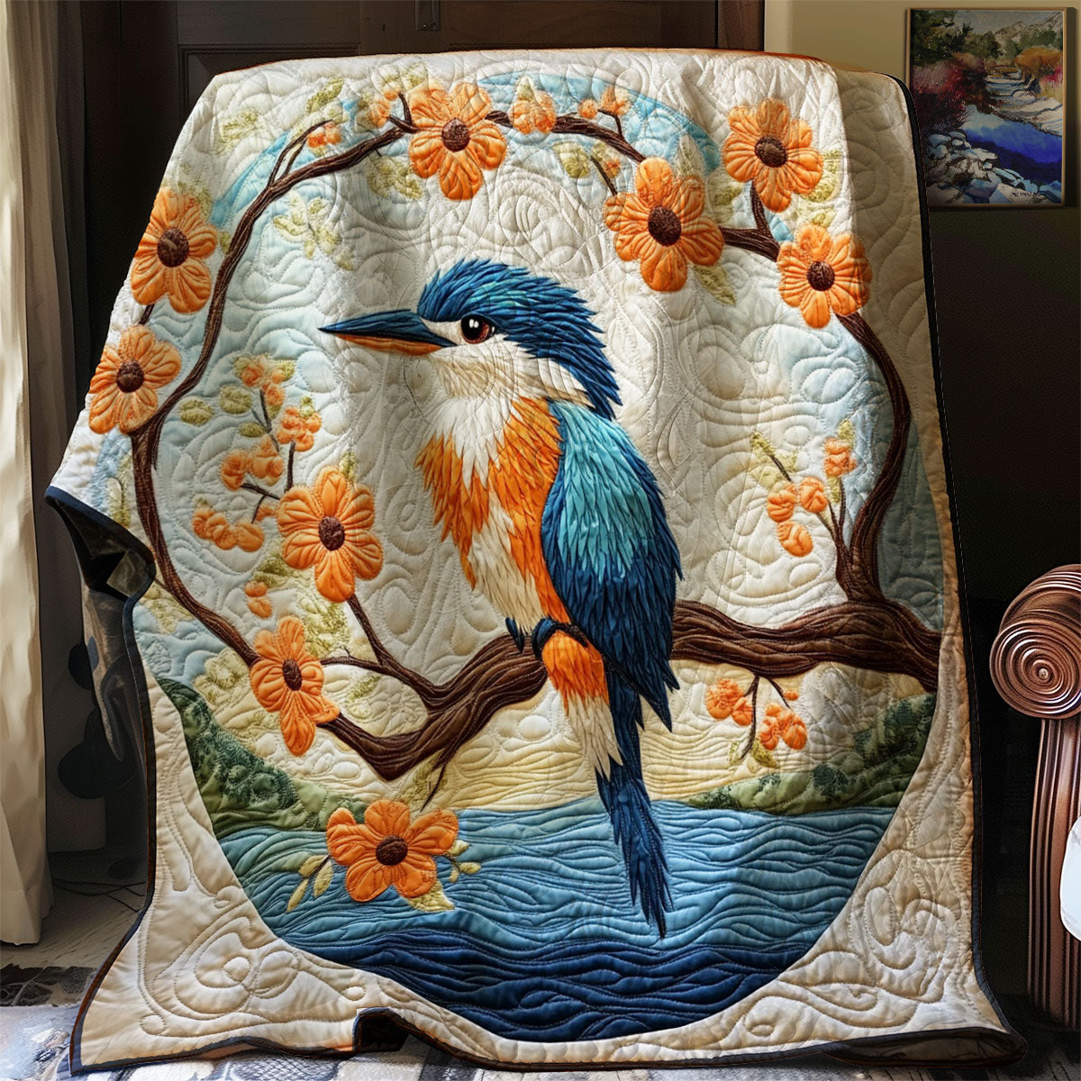 Kingfisher Bird WJ2301018CL Quilt