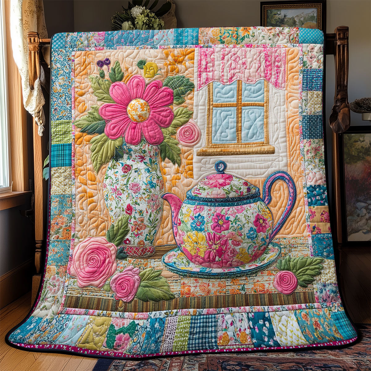 Floral Teapot WJ2101011CL Quilt