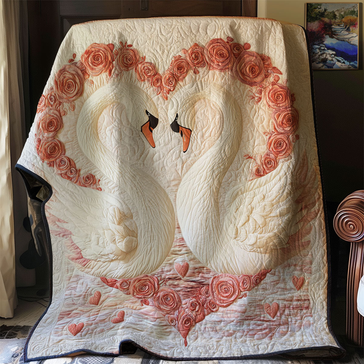 Swan In Love WJ1601023CL Quilt