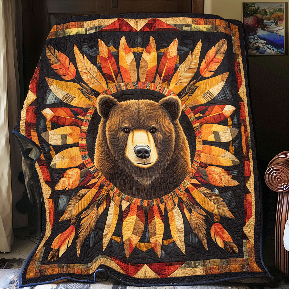 Bear Native American WX2101004CL Quilt