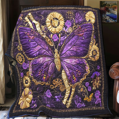 Purple Butterfly Clock WX0701041CL Quilt